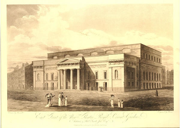 Robert Smirk's drawing of the new Covent Garden theatre, courtesy of the British Museum.