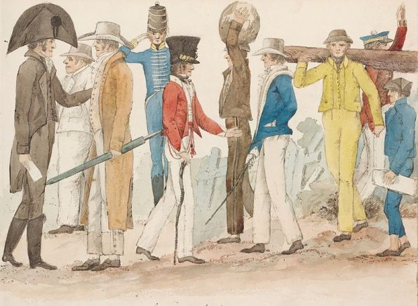 The Costumes of the Australasians watercolour by Edward Charles Close