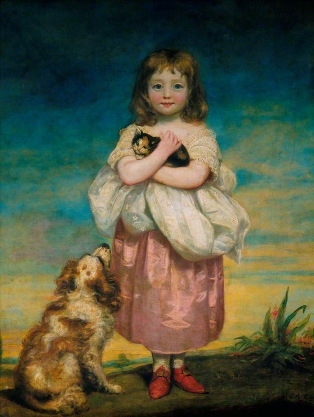 A Little Girl Nursing a Kitten by James Northcote, 1795 (c) Paintings Collection