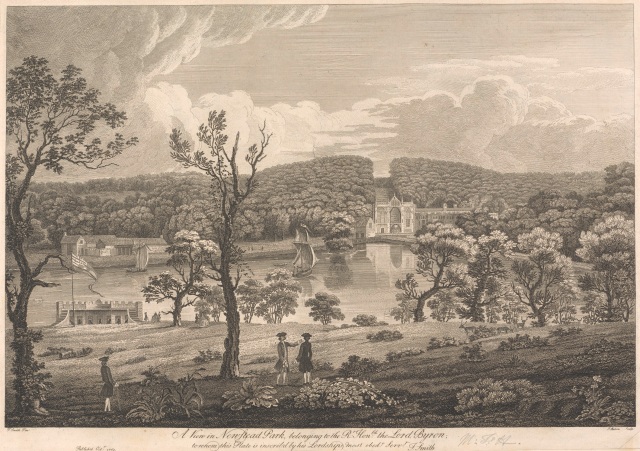 A View in Newstead Park, belonging to the Rt. Hon. Lord Byron. Print by James Mason. Yale Center for British Art