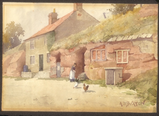 Rock Houses by A.S Buxton. With thanks to Mansfield Museum who hold the copyright.