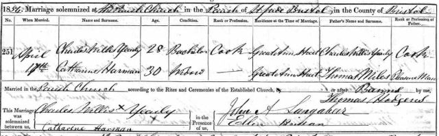 Marriage 1854, Bristol 